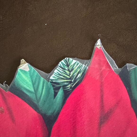 Vintage Christmas Holiday 4 Cut Outs Bell Candy Cane Poinsettia Bird Candle USA - Picture 8 of 12